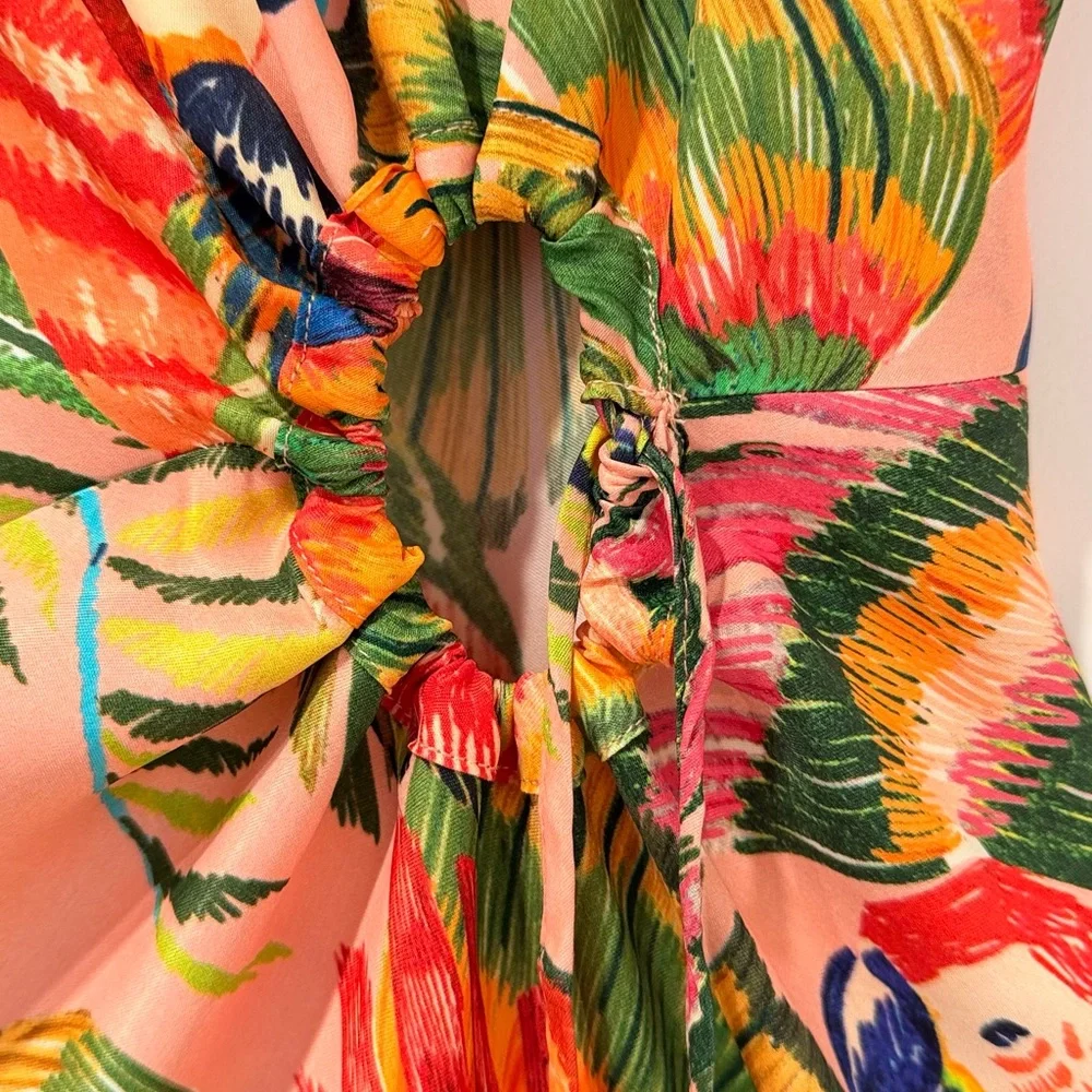 FARM Rio Strapless Dress with Tropical Print - Picture 7 of 12